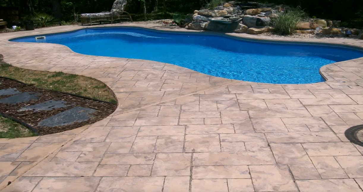 Picture stamped pool deck in olathe ks